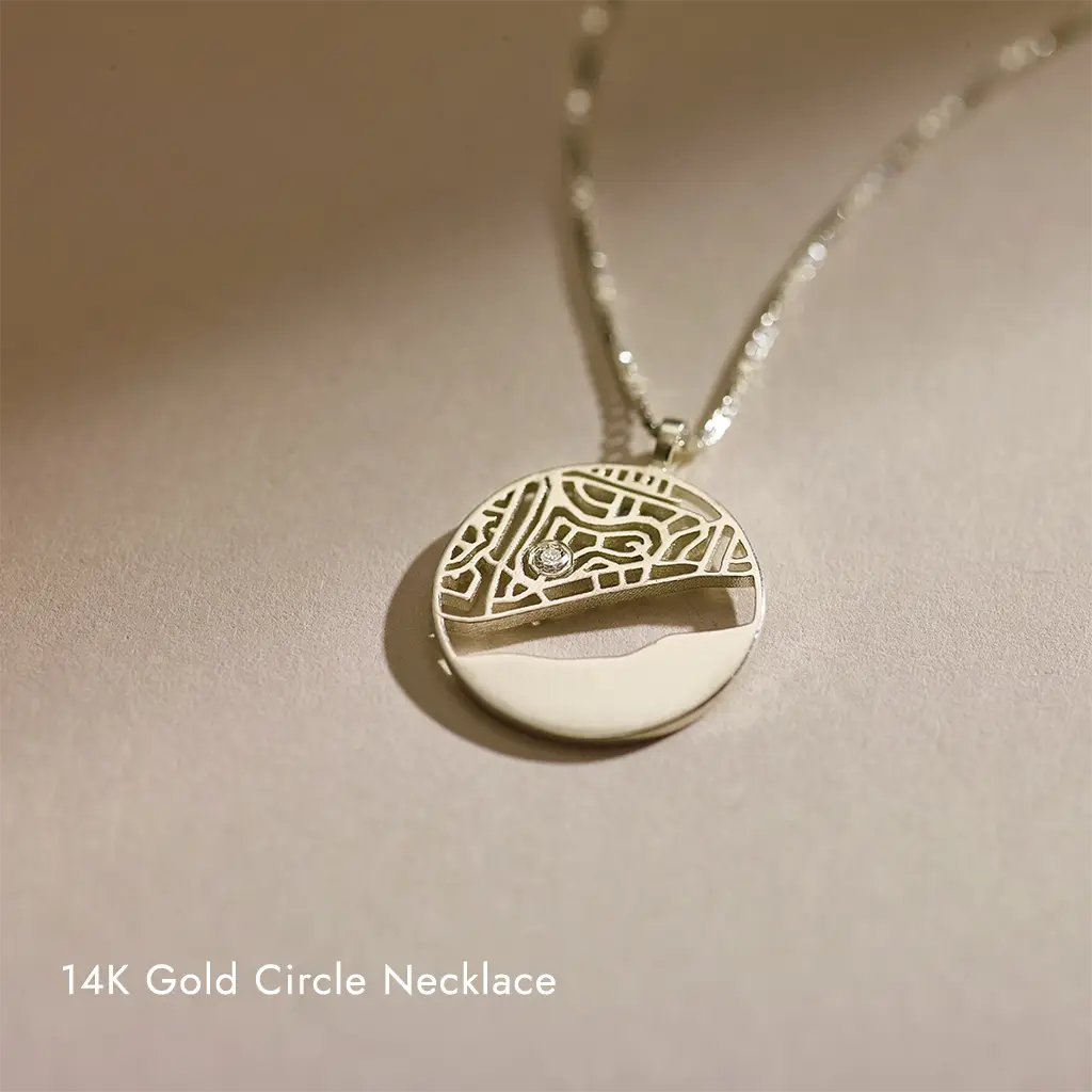 14K Gold Circle Necklace