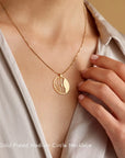 24k Gold Plated Medium Circle map Necklace
