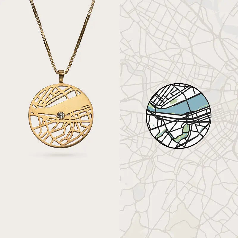 The original custom map jewelry by Talia Sari